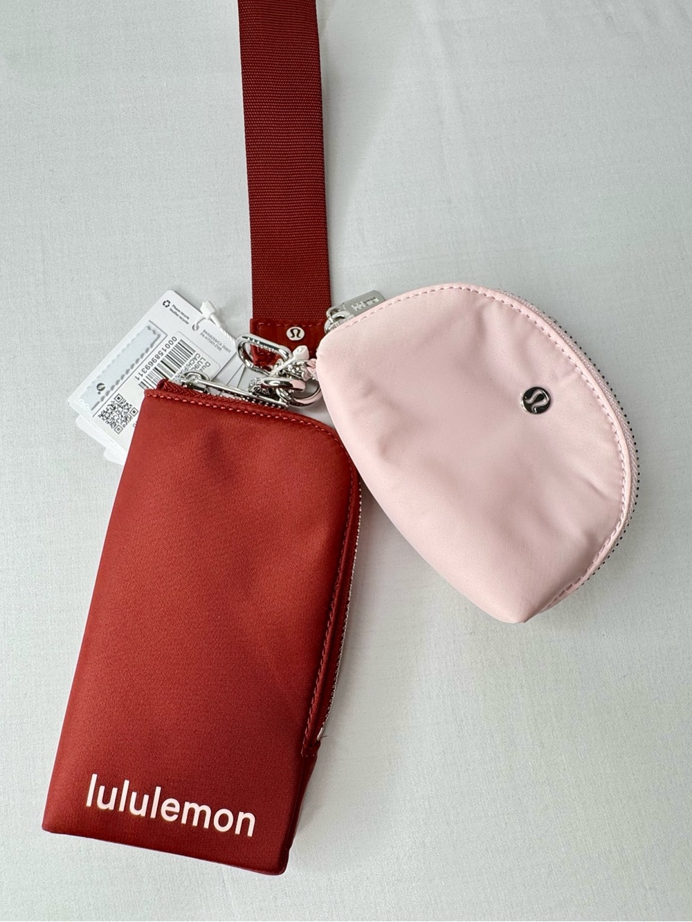 NWT Lululemon Dual Pouch Wristlet Wallet Cachet Pink Silver SOLD‎ OUT!